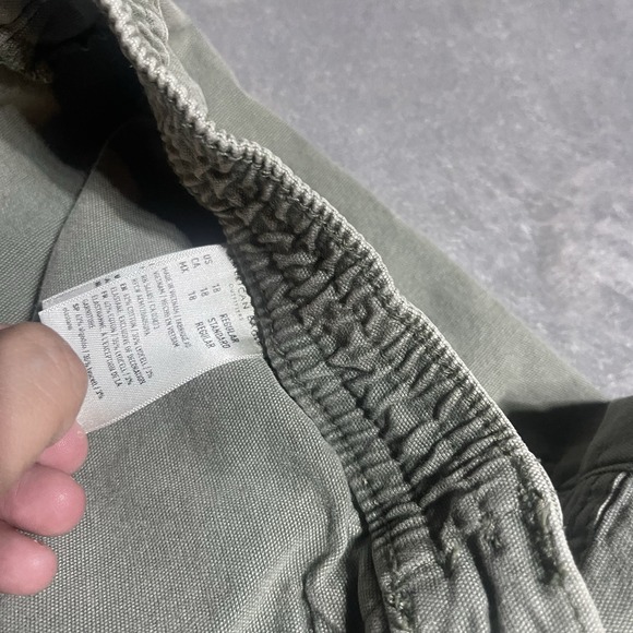 American Eagle Pants Womens 18 Green Cargo Mid Rise Canvas Stretch Straight Leg - Picture 4 of 5